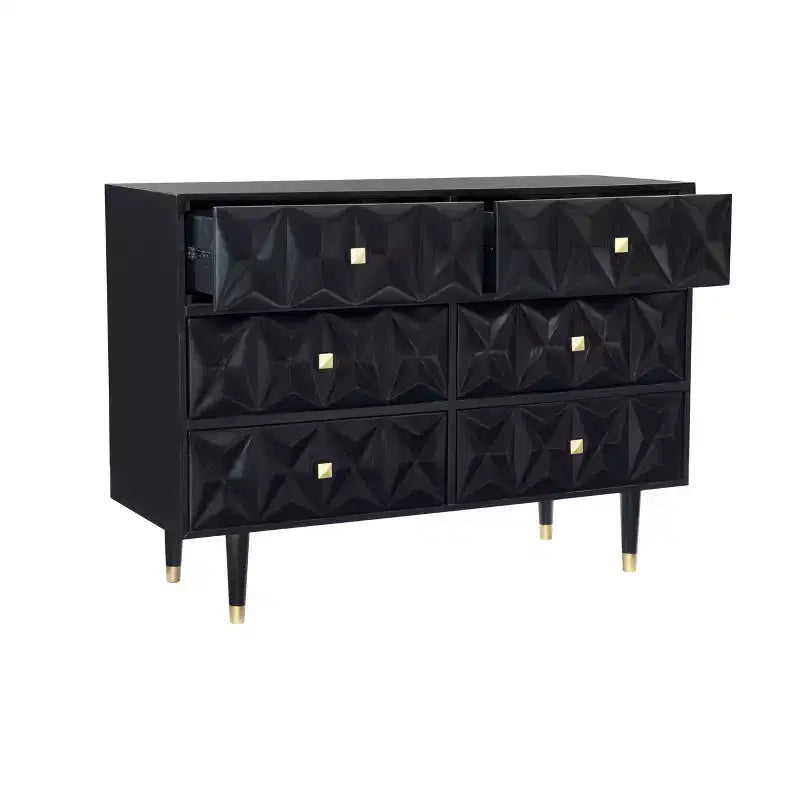 6 Drawer Geo Textured Dresser - Linon