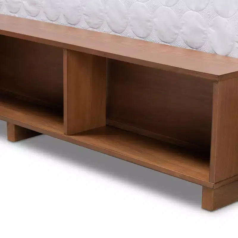 4 Drawer Vita Modern Transitional Wood Platform Storage Bed Walnut/Brown - Baxton Studio