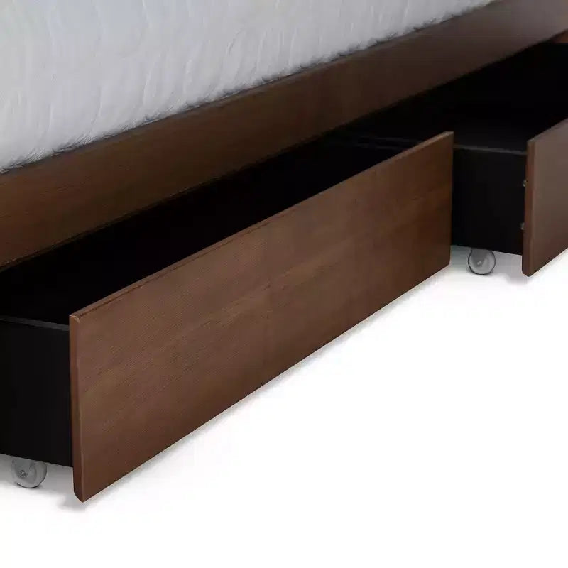 4 Drawer Vita Modern Transitional Wood Platform Storage Bed Walnut/Brown - Baxton Studio