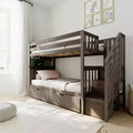 Max & Lily Twin over Twin Staircase Bunk Bed with Storage Drawers