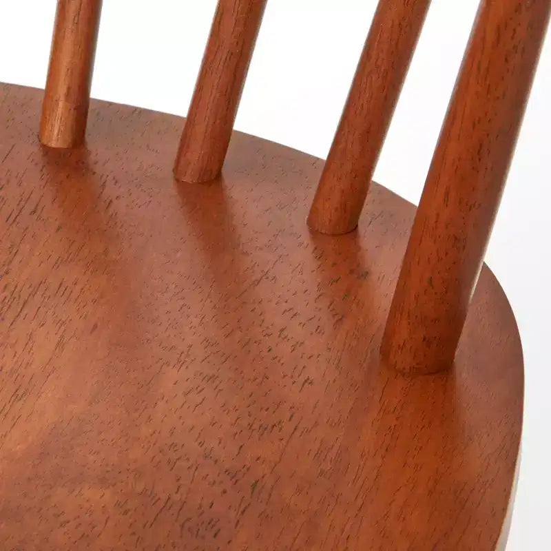 Buylateral Set of 2 Florence Farmhouse Curved Back Solid Wood Spindle Dining Chairs
