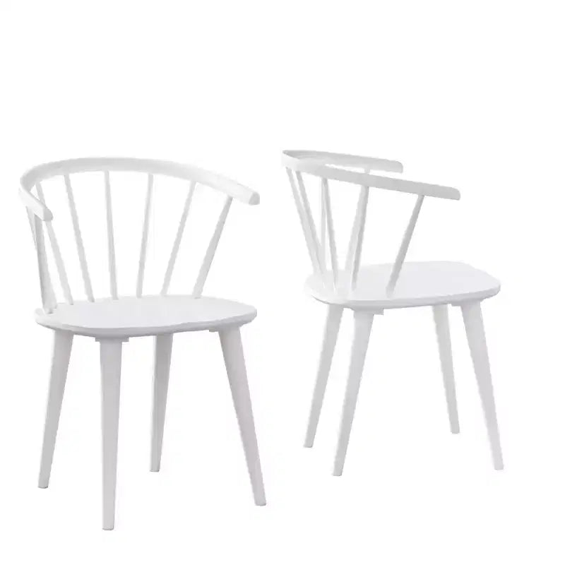Buylateral Set of 2 Florence Farmhouse Curved Back Solid Wood Spindle Dining Chairs