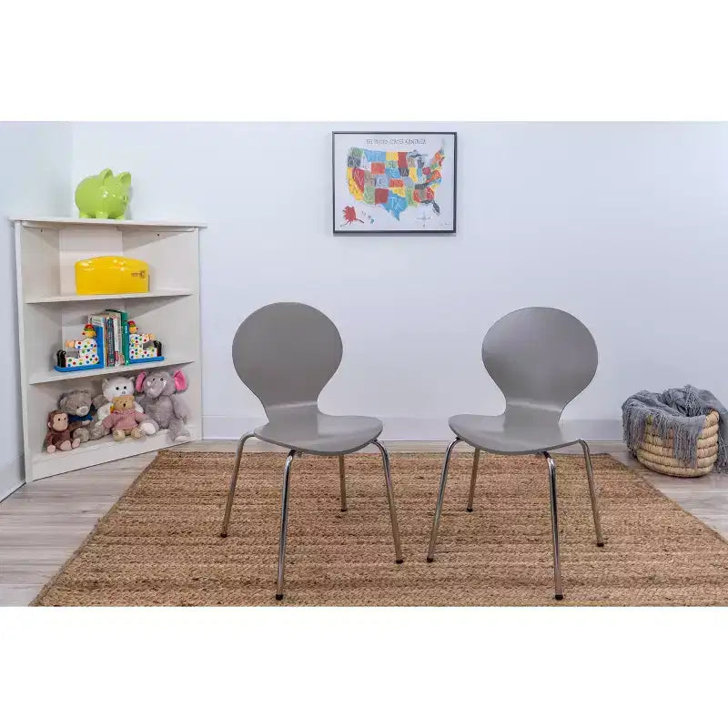 3pc Kids' Table and Chair Set with Chrome Legs - Gift Mark