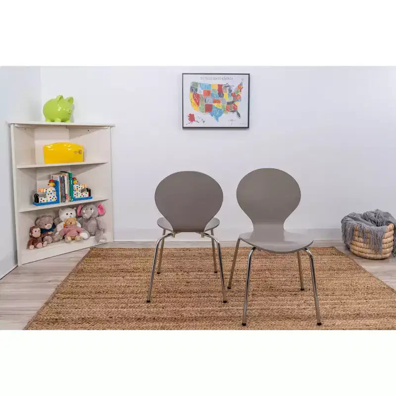 3pc Kids' Table and Chair Set with Chrome Legs - Gift Mark