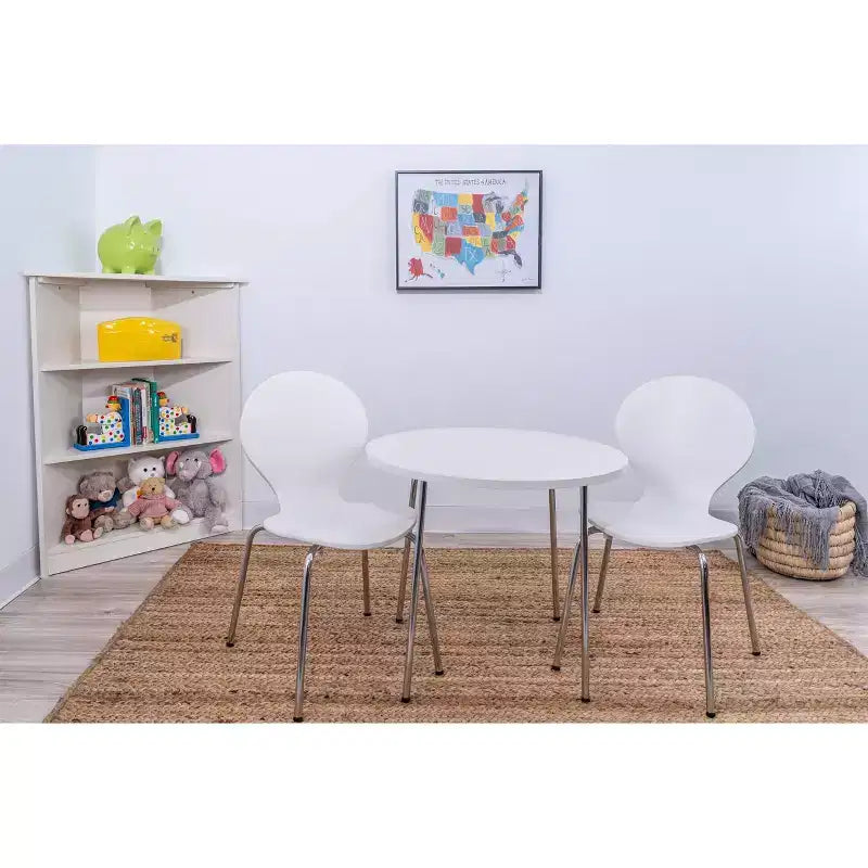 3pc Kids' Table and Chair Set with Chrome Legs - Gift Mark