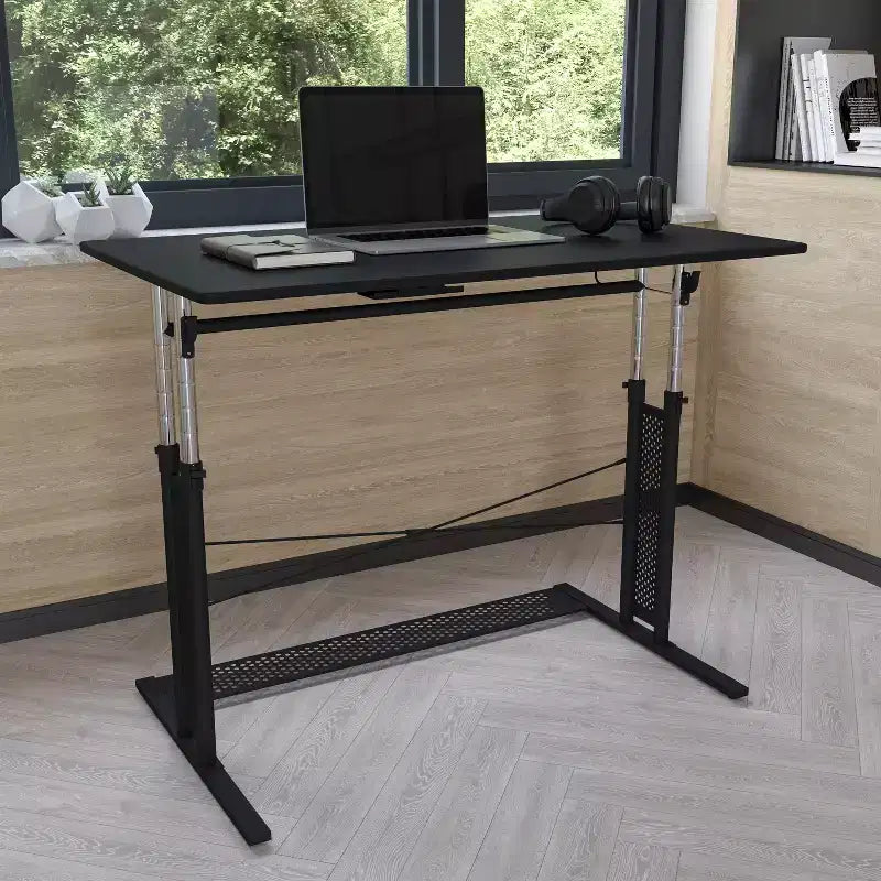 Flash Furniture Height Adjustable (27.25-35.75H) Sit to Stand Home Office Desk