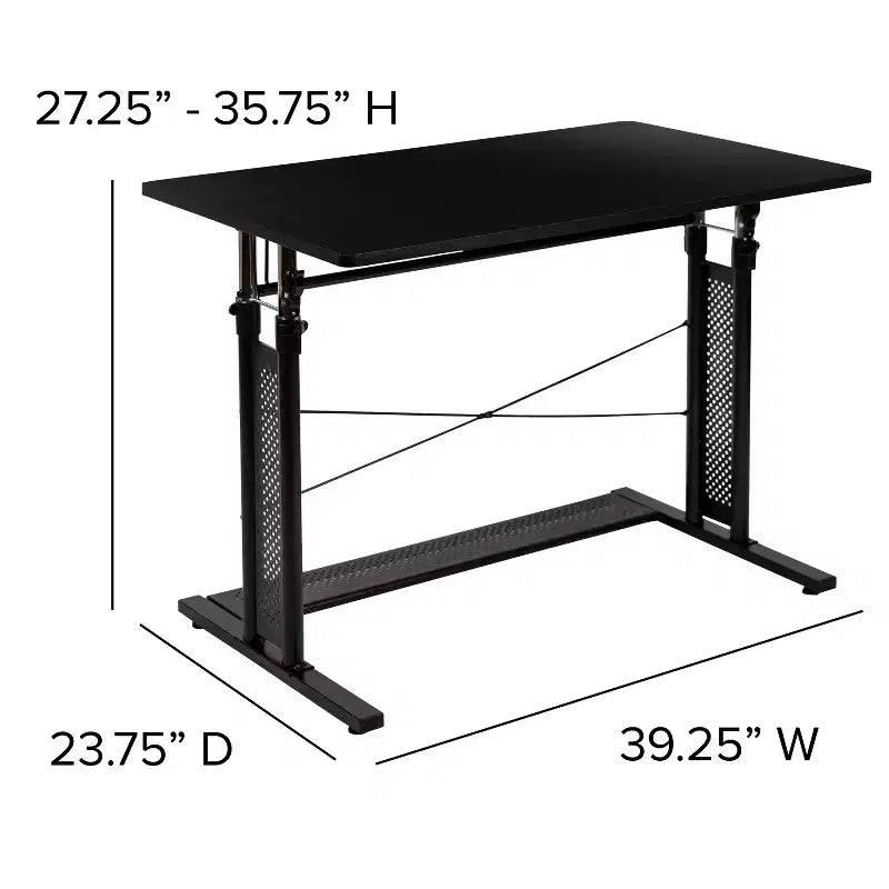 Flash Furniture Height Adjustable (27.25-35.75H) Sit to Stand Home Office Desk