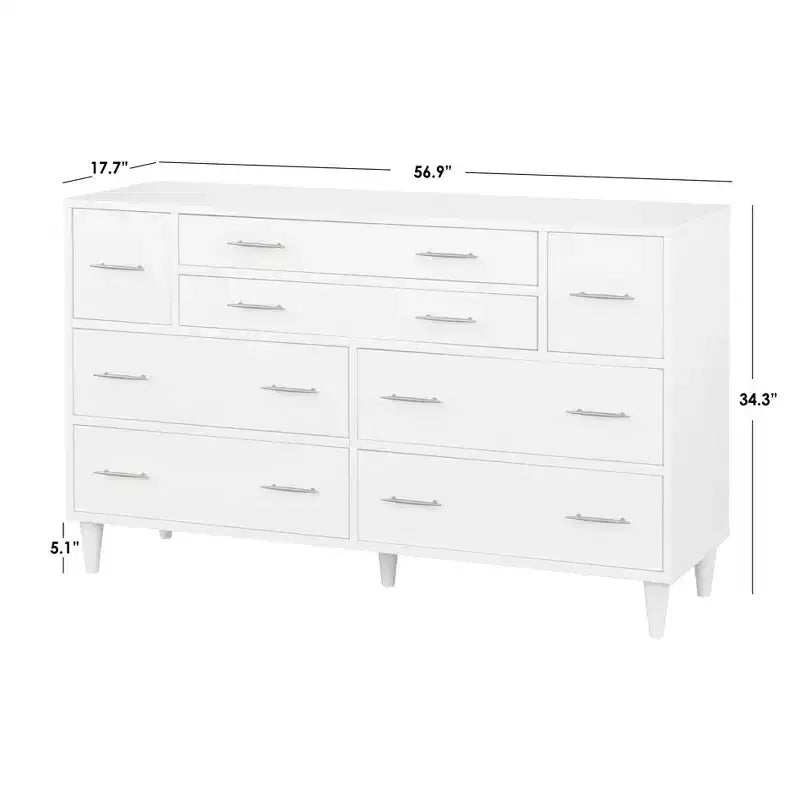 Lifestorey Ana Mid Century Modern 8 Drawer Dresser