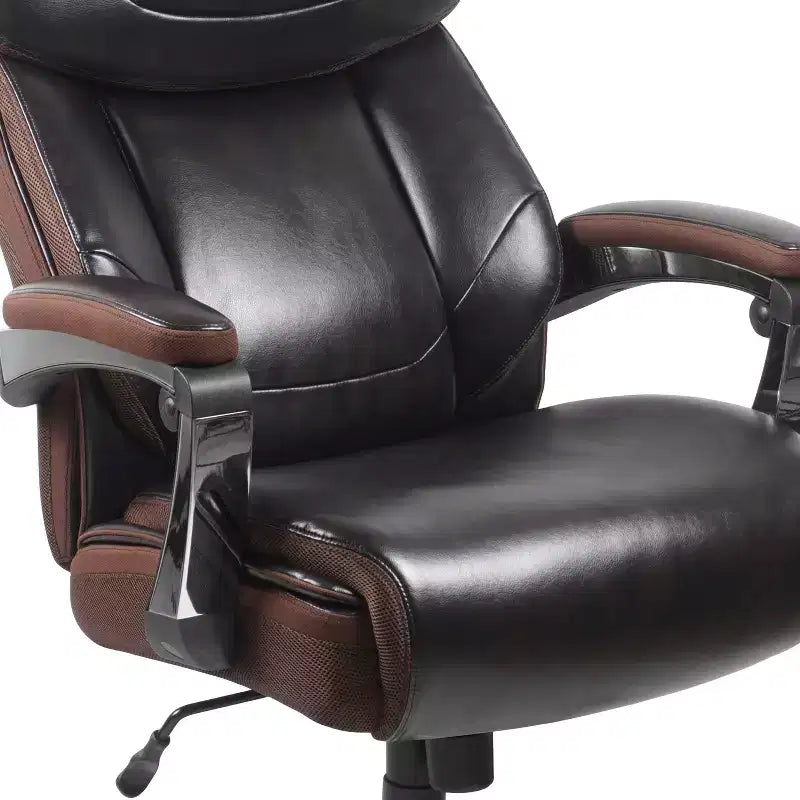 Flash Furniture HERCULES Series Big & Tall 500 lb. Rated LeatherSoft Executive Swivel Ergonomic Office Chair with Height Adjustable Headrest