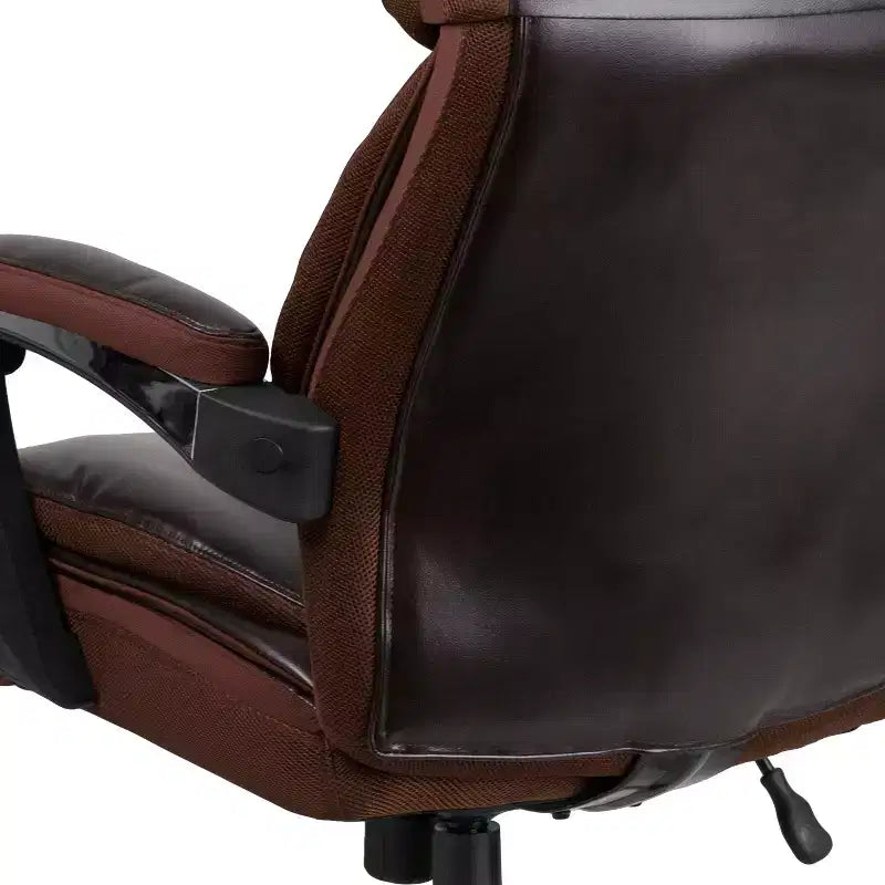 Flash Furniture HERCULES Series Big & Tall 500 lb. Rated LeatherSoft Executive Swivel Ergonomic Office Chair with Height Adjustable Headrest