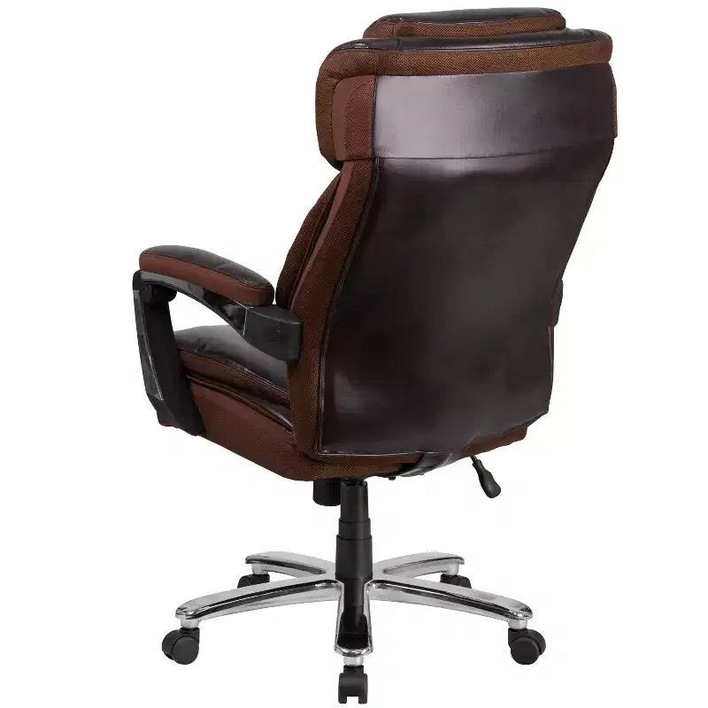 Flash Furniture HERCULES Series Big & Tall 500 lb. Rated LeatherSoft Executive Swivel Ergonomic Office Chair with Height Adjustable Headrest