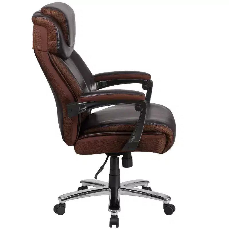 Flash Furniture HERCULES Series Big & Tall 500 lb. Rated LeatherSoft Executive Swivel Ergonomic Office Chair with Height Adjustable Headrest