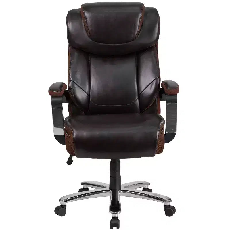 Flash Furniture HERCULES Series Big & Tall 500 lb. Rated LeatherSoft Executive Swivel Ergonomic Office Chair with Height Adjustable Headrest