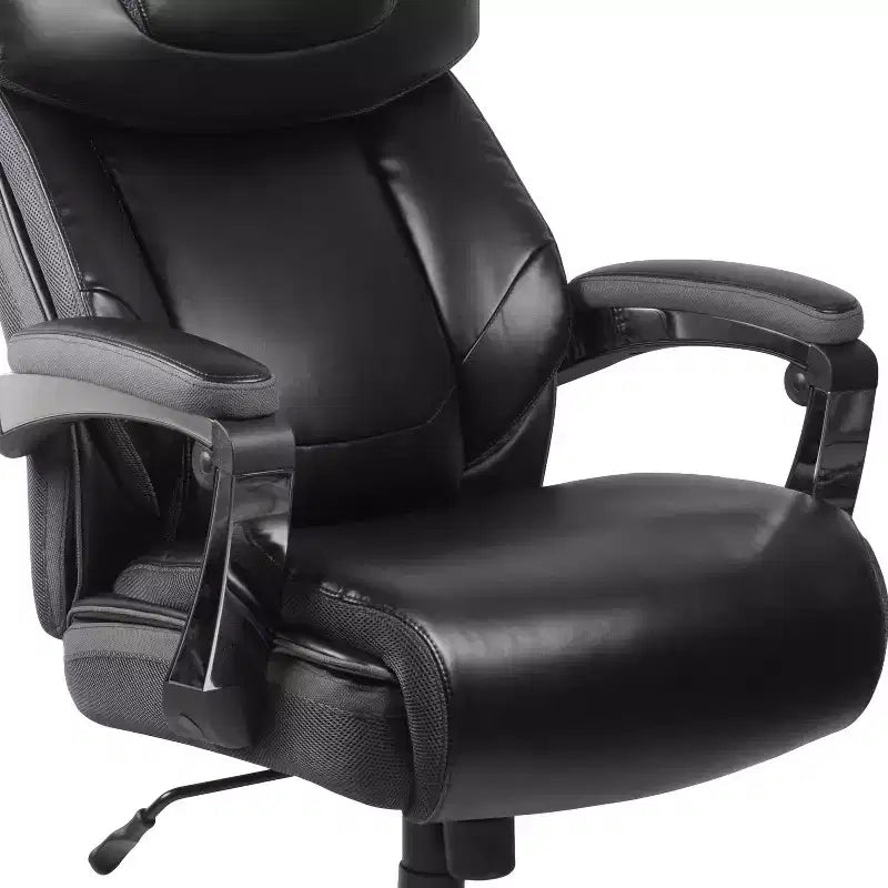 Flash Furniture HERCULES Series Big & Tall 500 lb. Rated LeatherSoft Executive Swivel Ergonomic Office Chair with Height Adjustable Headrest