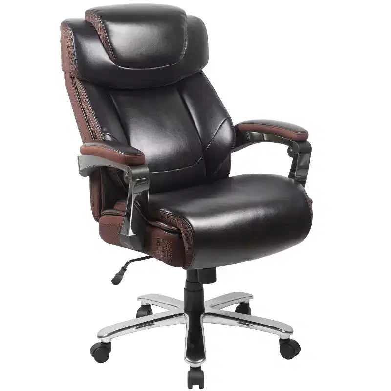 Flash Furniture HERCULES Series Big & Tall 500 lb. Rated LeatherSoft Executive Swivel Ergonomic Office Chair with Height Adjustable Headrest