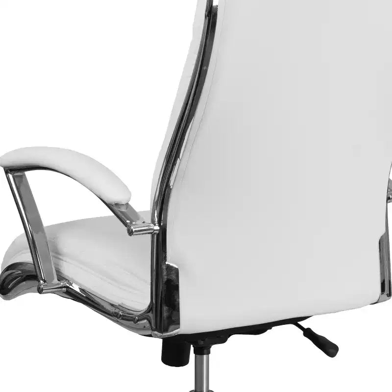 Flash Furniture High Back Designer Smooth Upholstered Executive Swivel Office Chair with Chrome Base and Arms