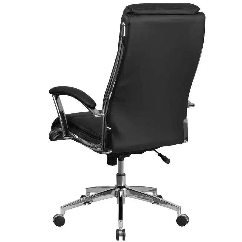 Flash Furniture High Back Designer Smooth Upholstered Executive Swivel Office Chair with Chrome Base and Arms