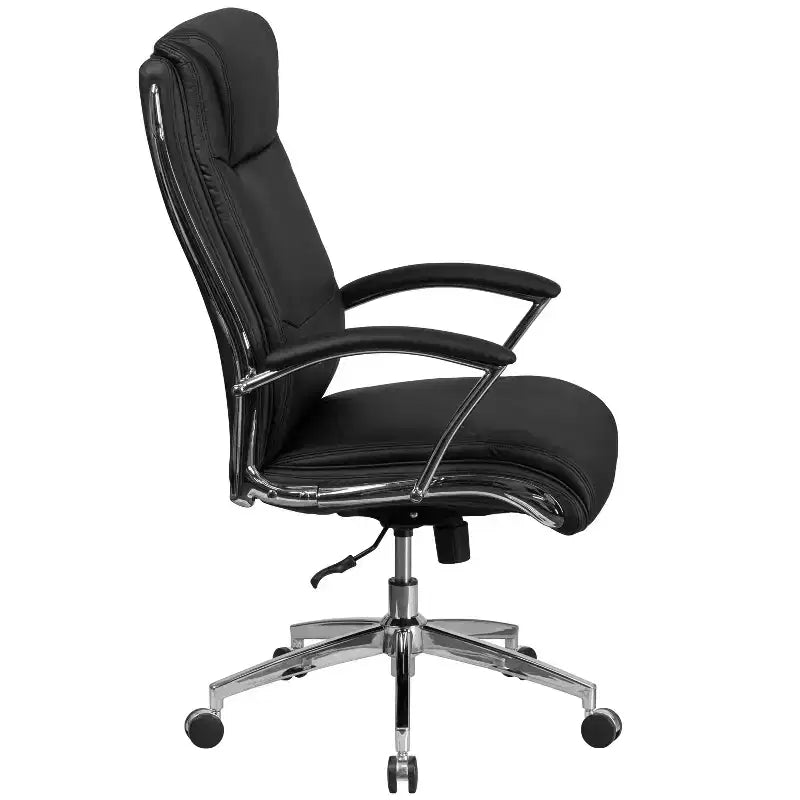 Flash Furniture High Back Designer Smooth Upholstered Executive Swivel Office Chair with Chrome Base and Arms