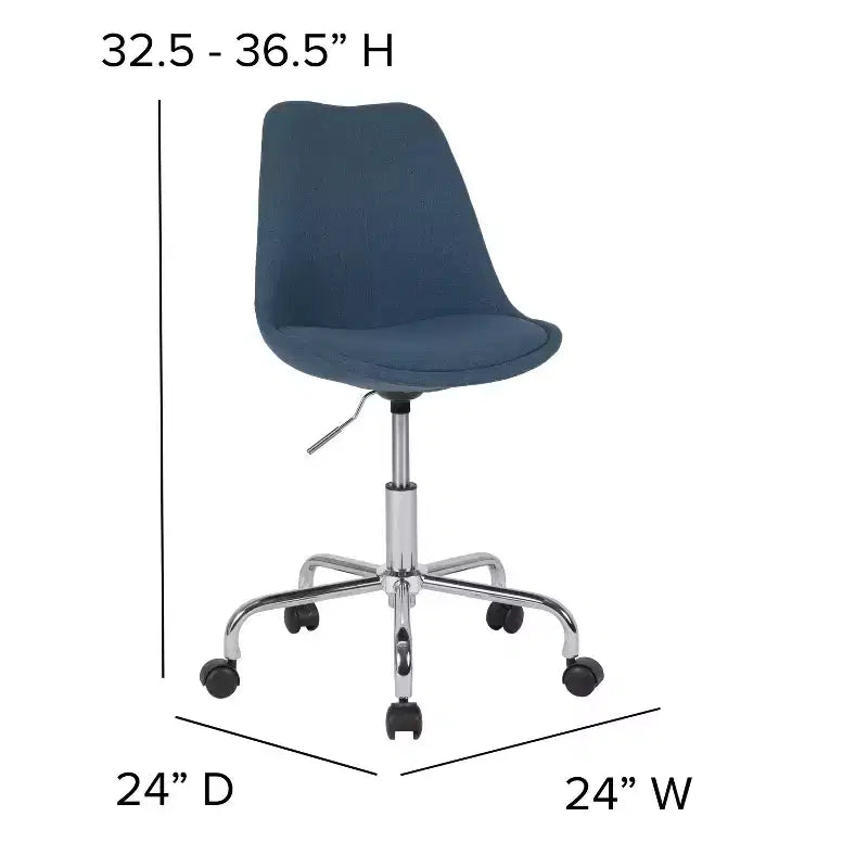 Flash Furniture Aurora Series Mid-Back Fabric Task Office Chair with Pneumatic Lift and Chrome Base