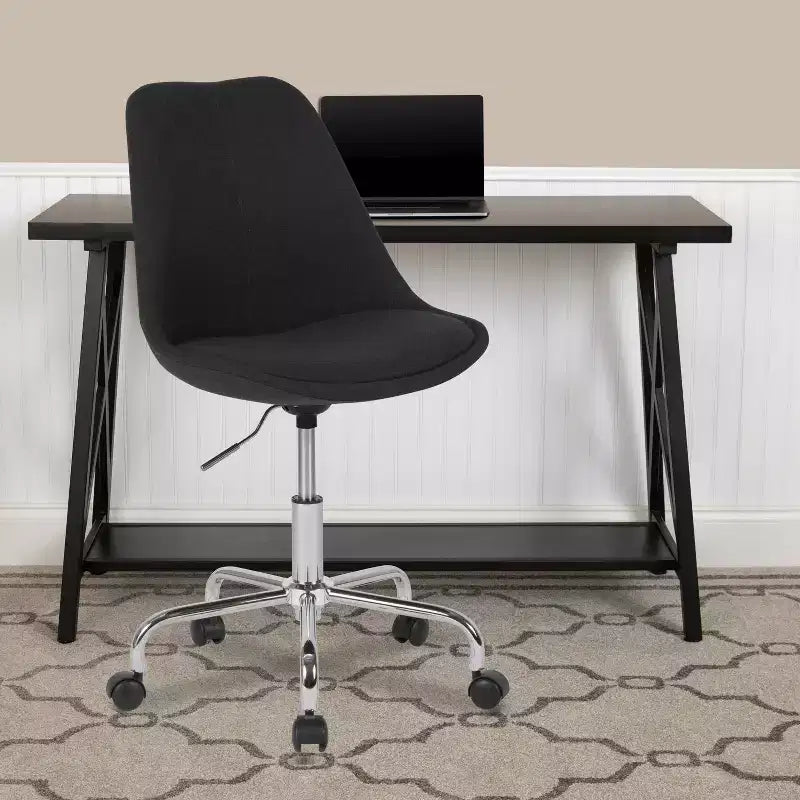 Flash Furniture Aurora Series Mid-Back Fabric Task Office Chair with Pneumatic Lift and Chrome Base
