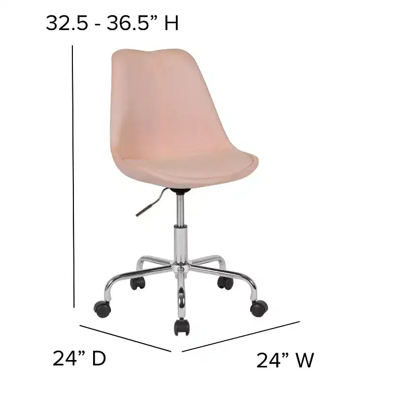 Flash Furniture Aurora Series Mid-Back Fabric Task Office Chair with Pneumatic Lift and Chrome Base