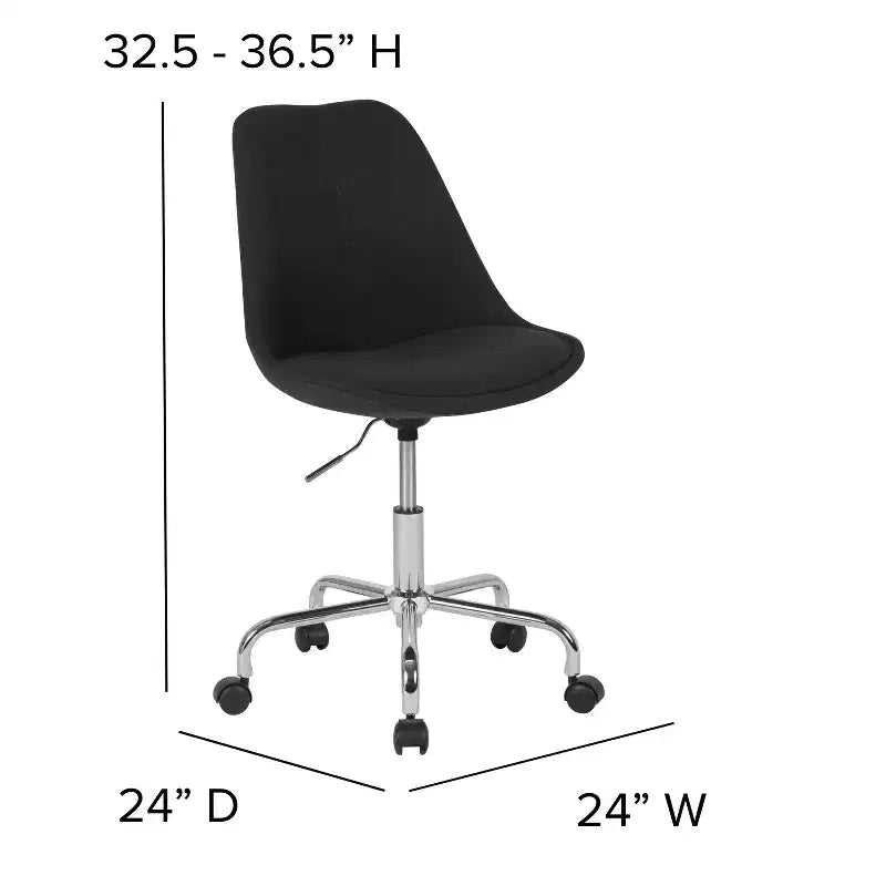 Flash Furniture Aurora Series Mid-Back Fabric Task Office Chair with Pneumatic Lift and Chrome Base
