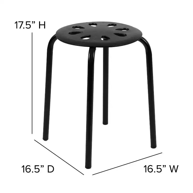 Flash Furniture Plastic Nesting Stack Stools, 17.5Height (5 Pack)
