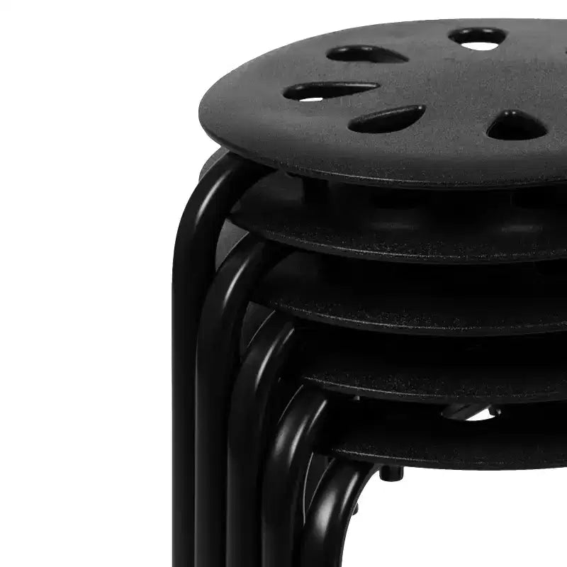 Flash Furniture Plastic Nesting Stack Stools, 17.5Height (5 Pack)