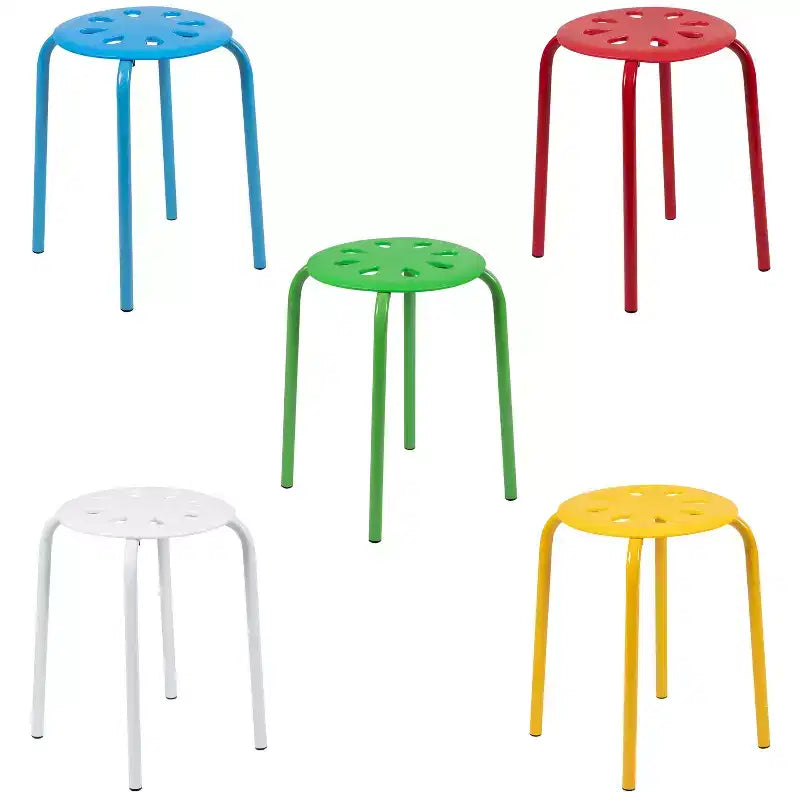 Flash Furniture Plastic Nesting Stack Stools, 17.5Height (5 Pack)