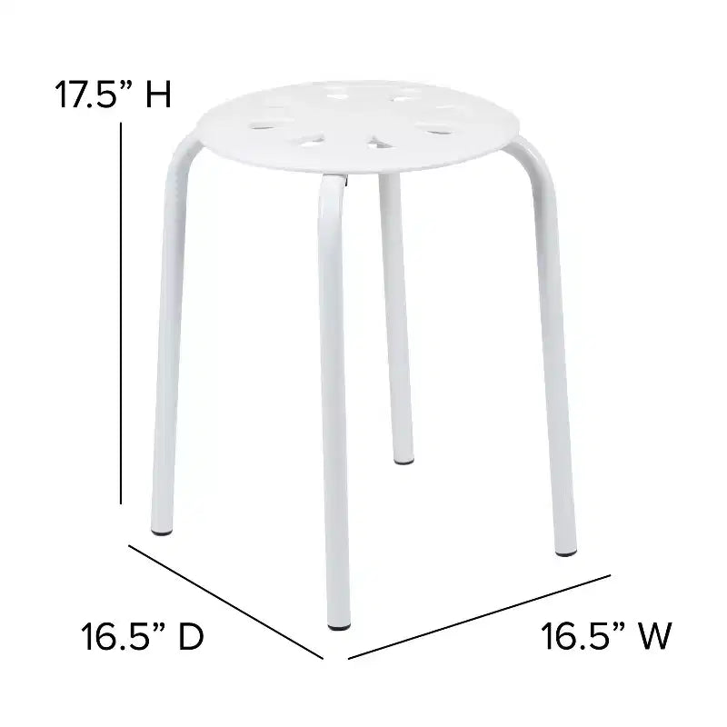 Flash Furniture Plastic Nesting Stack Stools, 17.5Height (5 Pack)