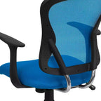 Sedia da ufficio girevole Flash Furniture con schienale medio in mesh, base e braccioli cromati