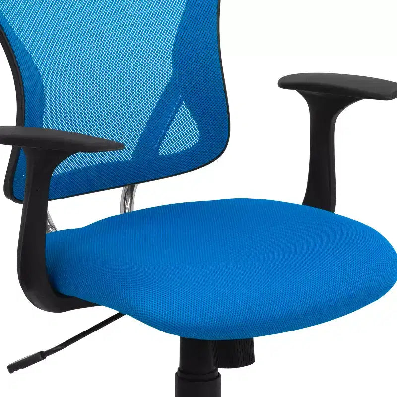 Sedia da ufficio girevole Flash Furniture con schienale medio in mesh, base e braccioli cromati