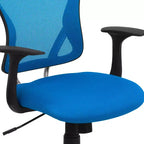 Sedia da ufficio girevole Flash Furniture con schienale medio in mesh, base e braccioli cromati
