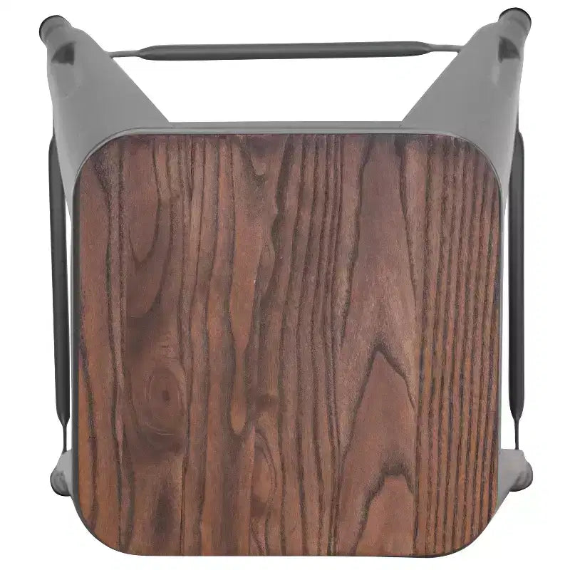 Flash Furniture 30 High Metal Indoor Bar Stool with Wood Seat - Stackable Set of 4