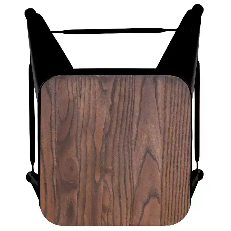 Flash Furniture 30 High Metal Indoor Bar Stool with Wood Seat - Stackable Set of 4
