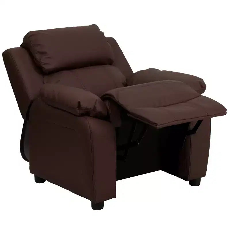 Flash Furniture Deluxe Padded Contemporary Kids Recliner with Storage Arms
