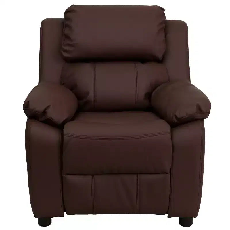 Flash Furniture Deluxe Padded Contemporary Kids Recliner with Storage Arms