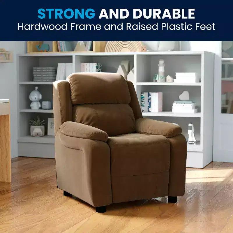 Flash Furniture Deluxe Padded Contemporary Kids Recliner with Storage Arms