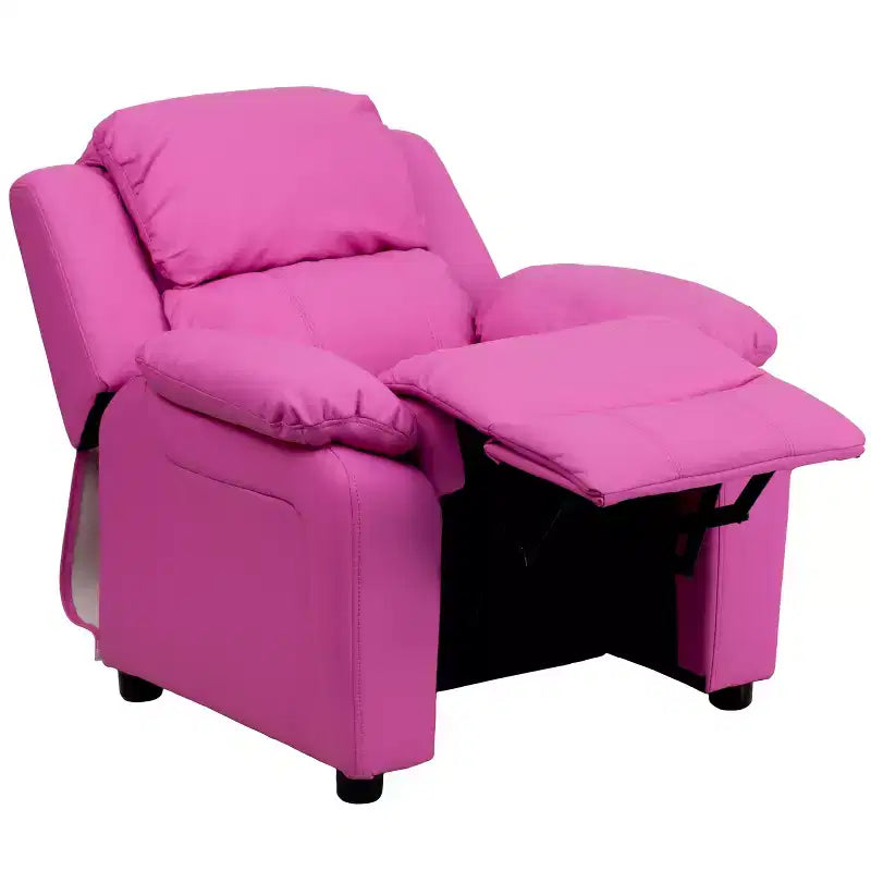 Flash Furniture Deluxe Padded Contemporary Kids Recliner with Storage Arms