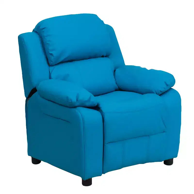 Flash Furniture Deluxe Padded Contemporary Kids Recliner with Storage Arms