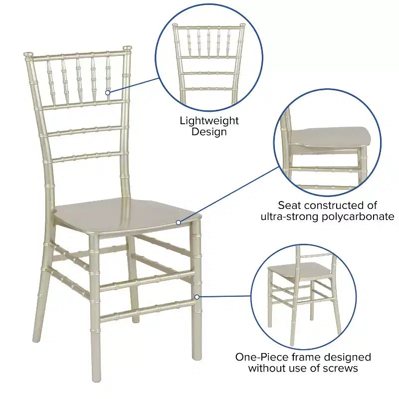 Flash Furniture Sedia Chiavari impilabile in resina serie HERCULES