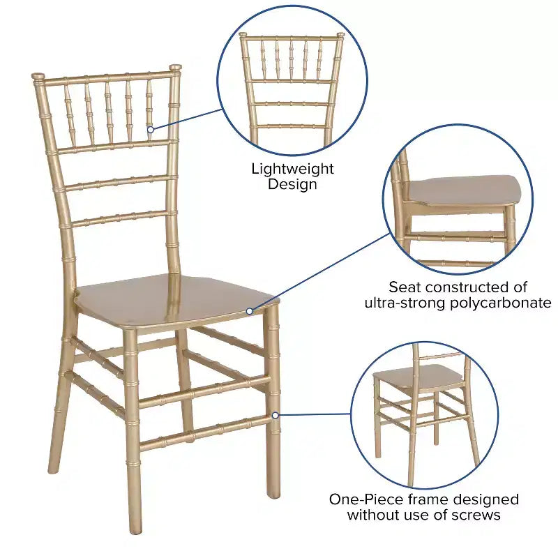 Flash Furniture Sedia Chiavari impilabile in resina serie HERCULES