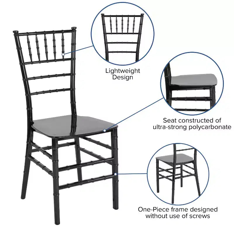 Flash Furniture Sedia Chiavari impilabile in resina serie HERCULES