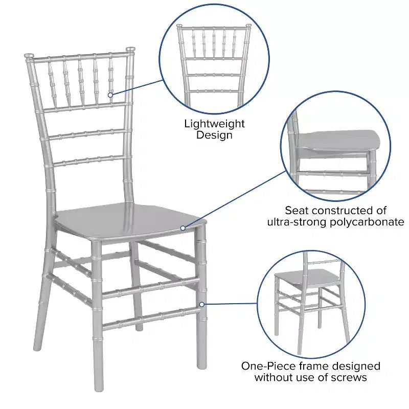 Flash Furniture Sedia Chiavari impilabile in resina serie HERCULES