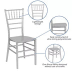 Flash Furniture Sedia Chiavari impilabile in resina serie HERCULES