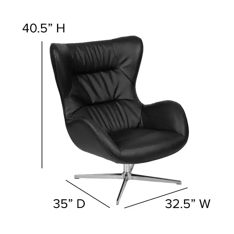 Flash Furniture Home and Office Retro Swivel Wing Accent Chair
