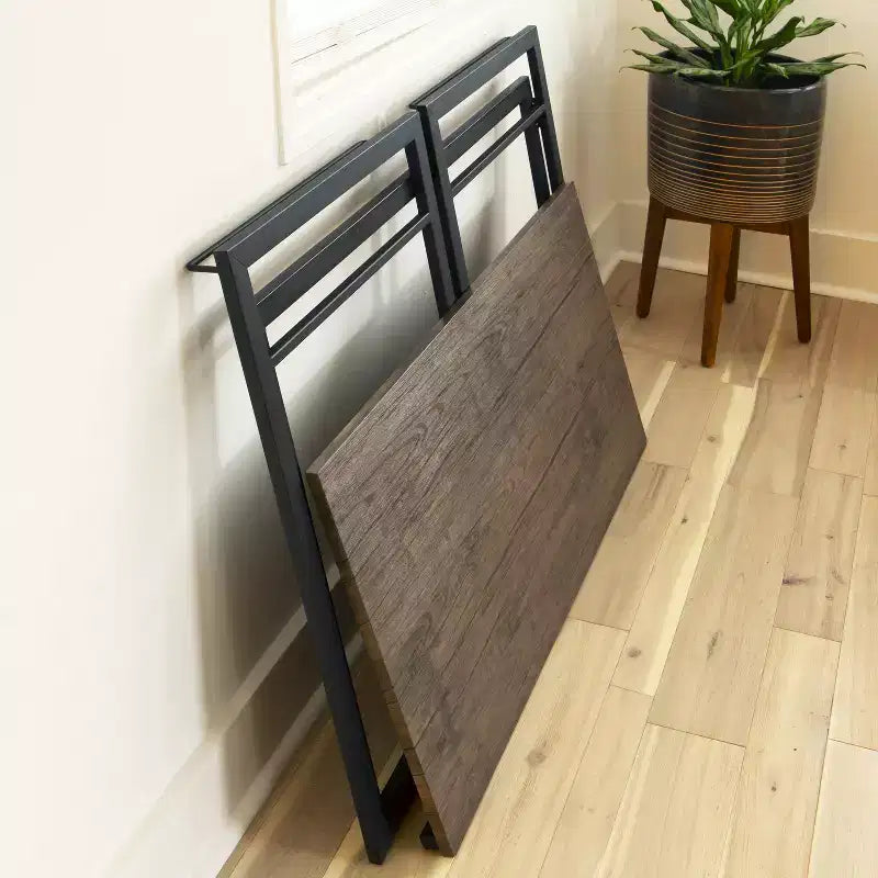 Emma and Oliver 40 Rustic Home Office Folding Computer Desk - Laptop Desk