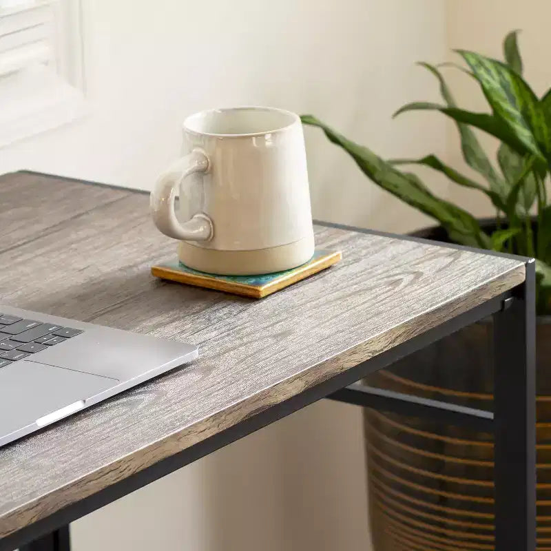Emma and Oliver 40 Rustic Home Office Folding Computer Desk - Laptop Desk