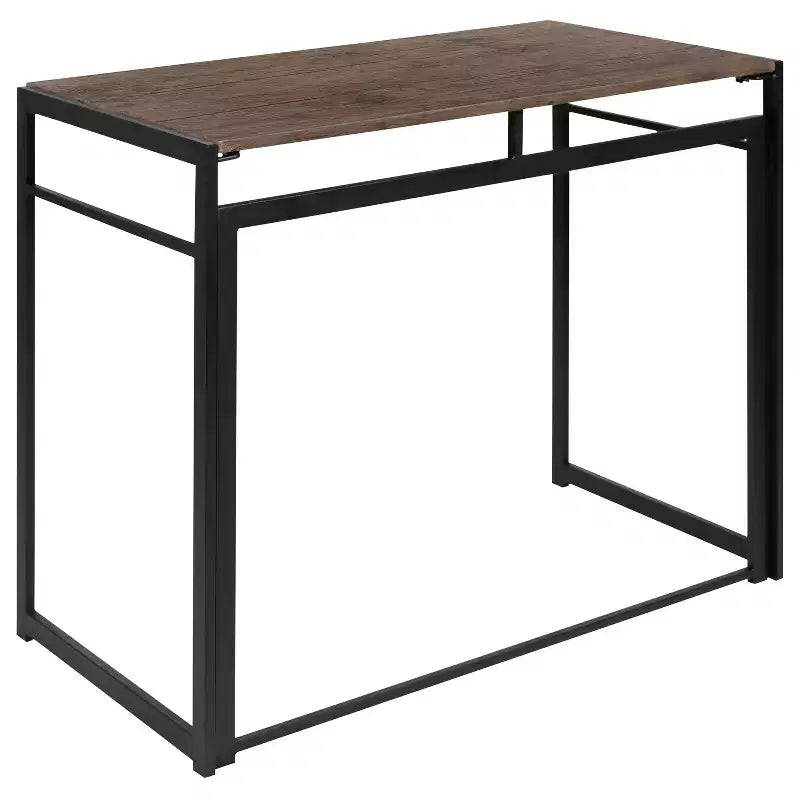 Emma and Oliver 40 Rustic Home Office Folding Computer Desk - Laptop Desk