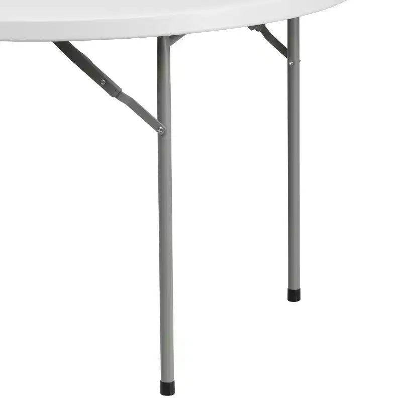 Emma and Oliver 4-Foot Round Granite White Plastic Folding Table - Banquet / Event Folding Table